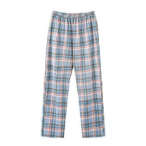 LIBRCLO Mens Pajama Pants with Pockets, Big and Tall Baggy Lounge Pajama Pants, Cotton Casual Plaid Home Sleepwear, Size 3XL