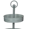 thumbnail image 2 of Zeckos Whitewashed Metal Round Two Tier Farmhouse Serving Stand, 2 of 10