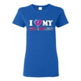 thumbnail image 1 of I Love My Boyfriend Tie Dye Pop Culture Womens Graphic T-Shirt, Royal, Small, 1 of 3