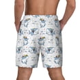 thumbnail image 3 of Kdxio Cute Shark Print Men's Swim Trunks with Compression Liner 7 Inch Inseam Quick Dry Swim Shorts, 3 of 7