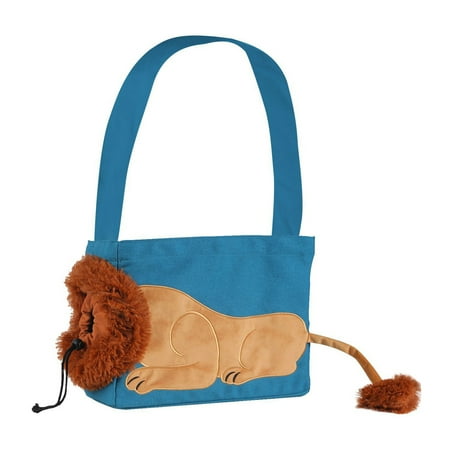 Leadrop Pet Out Shoulder Bag Lion-Shaped Show Head Canvas Cat Carrier Sling Bag Outdoor Travel Pet Carrying Bag for Small Cats Dogs
