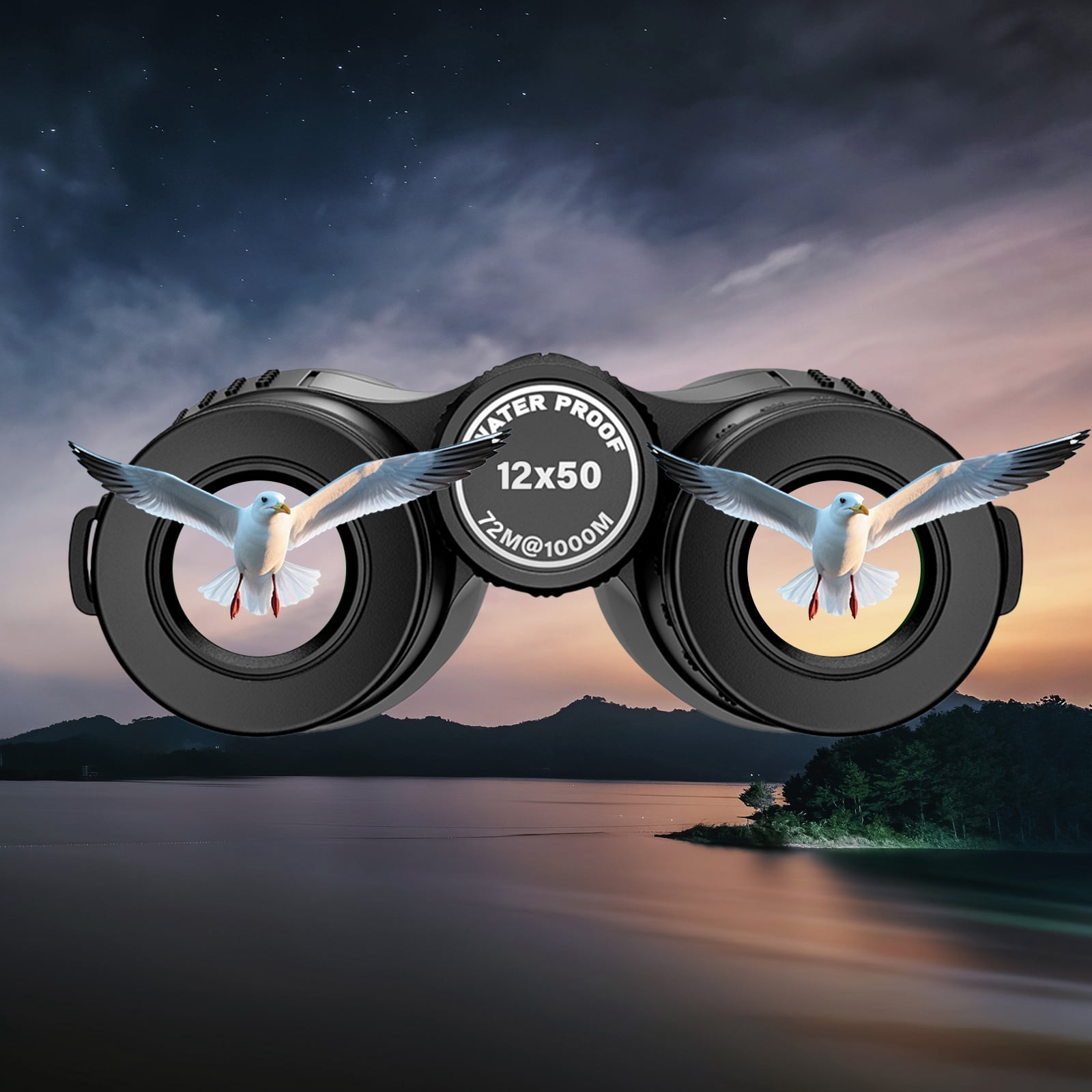 BNISE Optics 12X50 Binoculars for Adults-Professional Nitrogen-Charged Waterproof Binoculars-High-Powered Binoculars for Hunting, Bird Watching