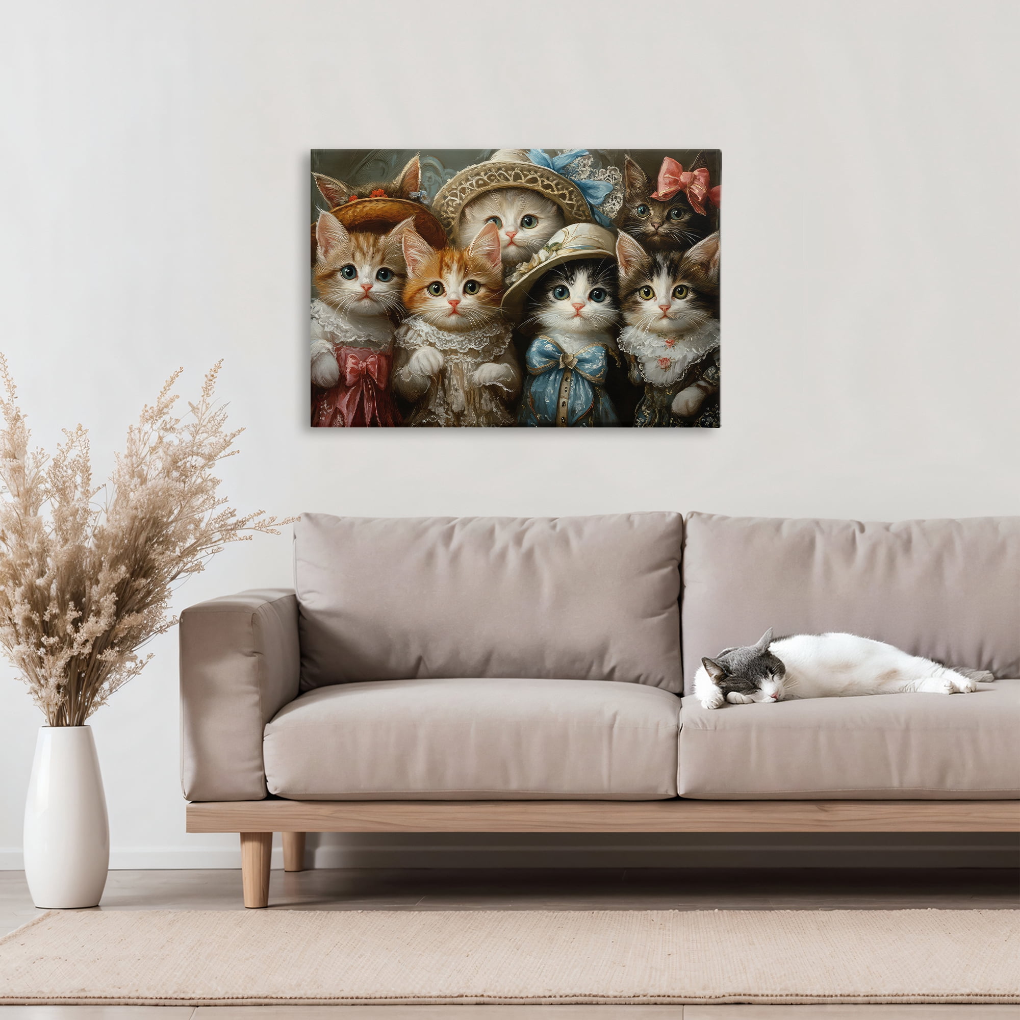 Stupell Industries Fashionable Vintage Cats Canvas Wall Art, design by The Wands Want