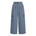 thumbnail image 3 of MYAOYINo Boundaries Office Chic High Waisted Cropped Cargo Pants Women Pleated Wide Leg Polished Trousers, 3 of 8