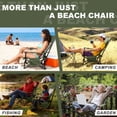 thumbnail image 5 of Coliware Folding Backpack Beach Chair, Army Green Compact Lightweight Camping Chair with Carry Bag Cup Holder, Outdoor Reclining Low-Profile Travel Chair for Adults, Heavy-Duty, 5 of 10