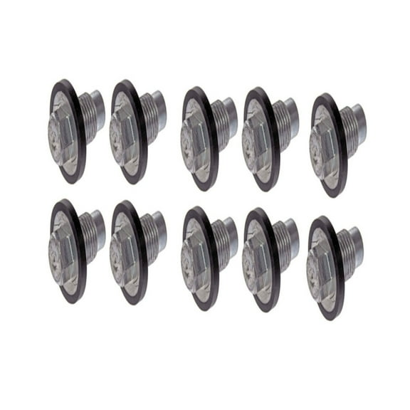 KarParts360 For Dodge Ram 4000 2010 Engine Oil Drain Plugs | 10 Pieces | Steel Material | Silver | 5.8 Bolt Grade | Conventional Drain Method | Replacement For 11137513050, 6506100AA