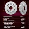 thumbnail image 2 of Metrix Premium Chassis Parts - 13.8 inch (350.5mm) 2 PC Front Coated Vented Disc Brake Rotor Fits 2007-2021 Lincoln Navigator, 2007-2021 Ford Expedition, 2010-2020 Ford F-150, Replacement 680508FZN, 2 of 9