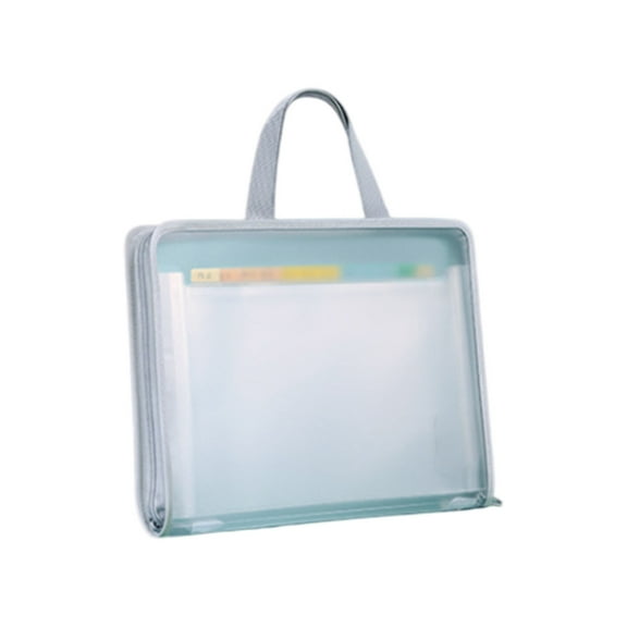 SouMaox Handheld Organza Transparent File Bag, Portable Layered Document Carrier, Water-Resistant Paper Organizer for Business Travel Meetings