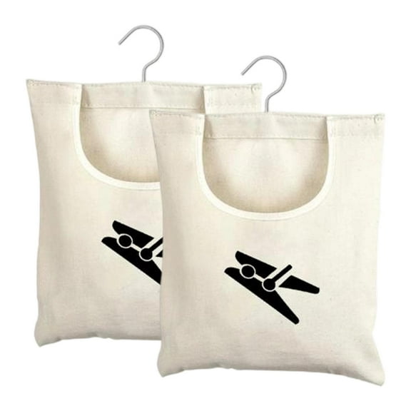 jicheng 2 Pieces Clothespin Storage Bags Accessories for Laundry Room Outdoor Indoor