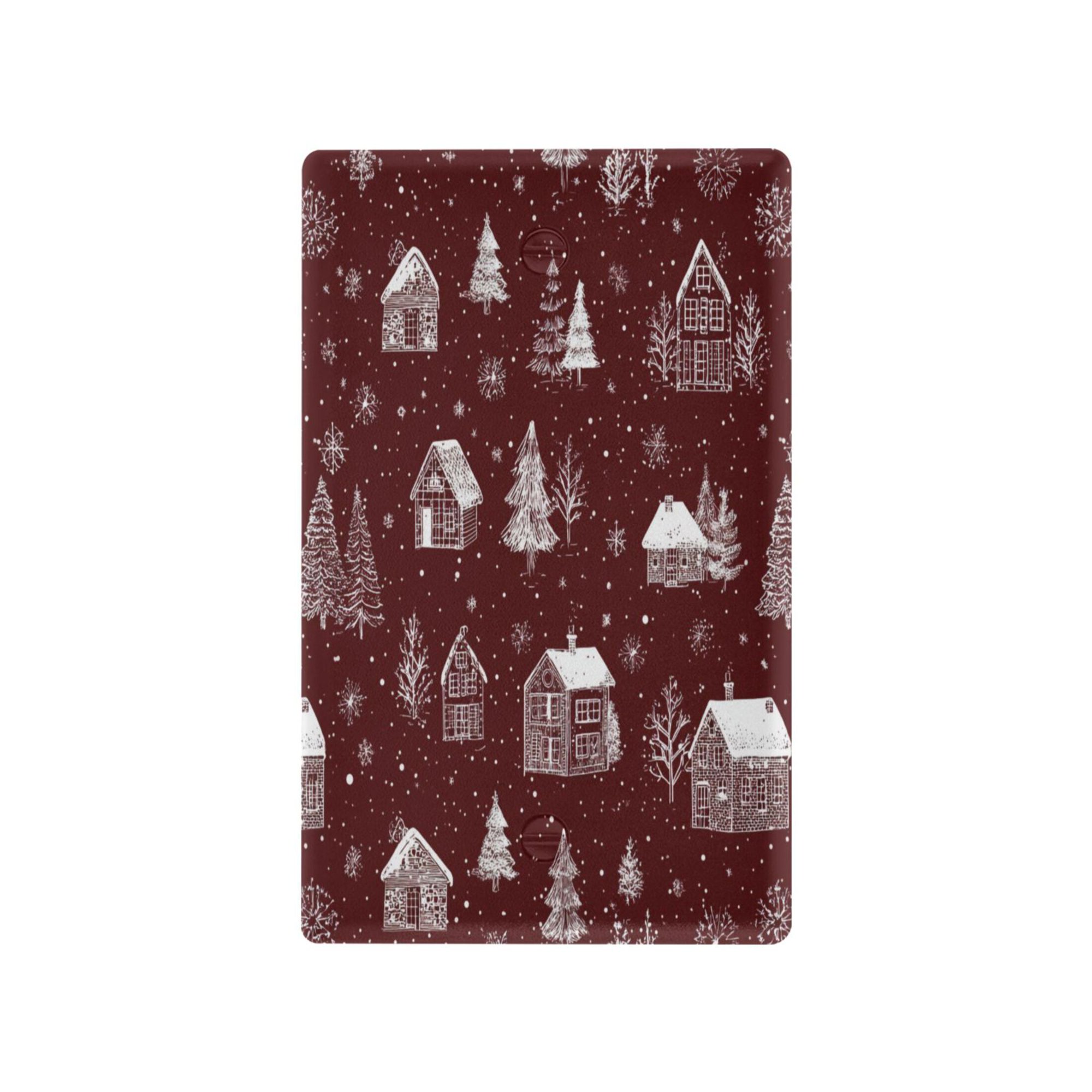 IAUYY Retardant PC Material Unused Outlet Cover Switch Plate Covers Easy DIY Installation with Screws Light Switch Cover Plate White Christmas Pattern