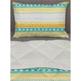 thumbnail image 3 of Pastel Comforter & Sham Bedding Set, Hand Drawing Sketch of Motifs in Grunge Pattern Tribal Themed Pattern, 3 pcs Duvet Set Microfiber Filling Quilt, 5 Sizes, Teal Orange Pale Yellow, by Ambesonne, 3 of 4