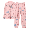thumbnail image 2 of Conjunto de pijama de manga larga de algodón 100% para mujer de otoño cárdigan fino para personas mayores de mediana edad adecuado para el hogar, 2 of 5
