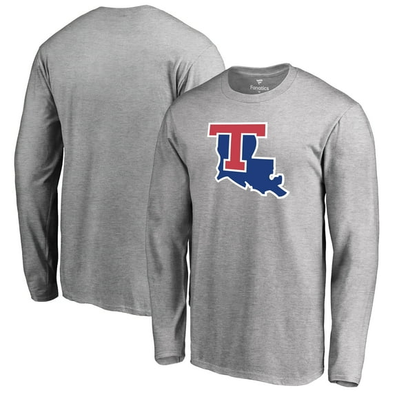 Men's Ash Louisiana Tech Bulldogs Primary Logo Long Sleeve T-Shirt