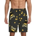 thumbnail image 2 of Rocae Bumblebee for Men's Soft Sleep Pajama Shorts, Waistband and Pockets, 2 of 9