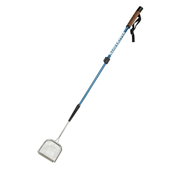 Sand Dipper Square Cat Scooper for Litter Box - Stainless Steel Long Metal Cat Litter Scoop, 29" to 41" Reach (Mid-Adjustable)