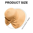 thumbnail image 2 of 56-60cm hat circumference women's straw hat sunshade sunscreen outdoor travel bow beach hat-Khaki, 2 of 6