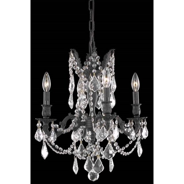 Elegant Lighting Rosalia 17" 4 Light Elements Crystal Chandelier