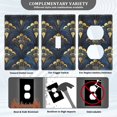 thumbnail image 3 of Yayeee Duplex Wall Plate 1-Gang 4.5"x2.7" Home Receptacle Light Switch Decorative Outlet Cover, Blue Art Pattern, 3 of 7