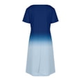 thumbnail image 5 of Xysaqa House Dresses Womens Nightgown Gradient Color Sleepwear Casual Short Sleeve Pajama Dress V-Neck Lounge Dress with Pockets S-2XL Summer Savings, 5 of 8