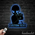 thumbnail image 4 of Handmadetneonsign Personalized Alien Hugging A Cat Metal Wall Art LED Light, Custom Cat Alien Sign, 4 of 5