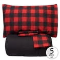 thumbnail image 3 of Sweet Home Collection Buffalo Check  5-Piece Bed-In-a-Bag Set - Burgundy/Black Queen 5 Piece, 3 of 5