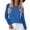 Blue, variant on Women's Star Print Round Neck Long Sleeve Sweatshirt, Loose Fit Casual Pullover Top with Five-Point Star Pattern for Daily Wear, Street Fashion and All Season Comfort Blue L