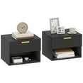 thumbnail image 1 of HOMCOM Floating Nightstands Set of 2, Bedside Tables with Fluted Drawer, 1 of 10