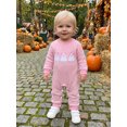 thumbnail image 6 of RUINIXCW Newborn Baby Girl Boy Halloween Outfit Infant Baby Girls Boys Fall Winter Clothes Waffled Striped Romper Pumpkin Ghost Cat Embroidery Long Sleeve Jumpsuit, 6 of 9
