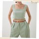 thumbnail image 2 of Cinturón trenzado de cuero flaco para mujer, cinturón fino tejido a mano con hebilla dorada para mujer para pantalones vaqueros vestidos, 2 of 5