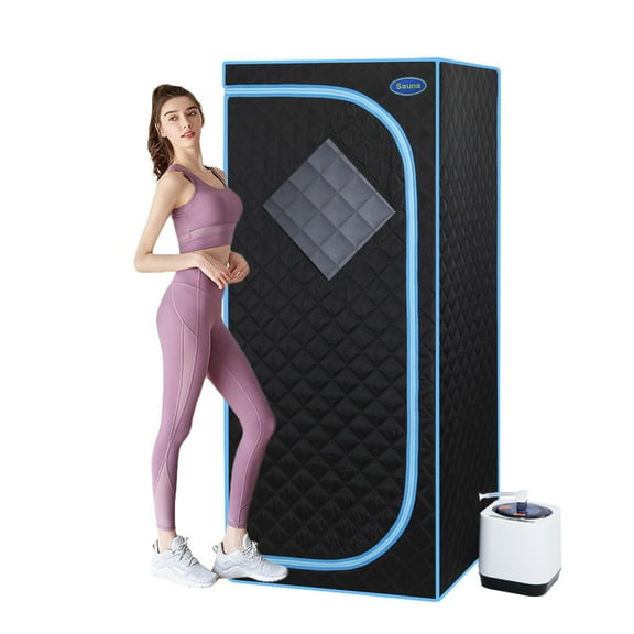 Personal Steam Sauna Spa, 2.2L 1000W Steam Generator Infrared Sauna Tent, 9-gear Adjustable Temperature Fast Heating Folding Steam Sauna Room with Remote Control and Chair