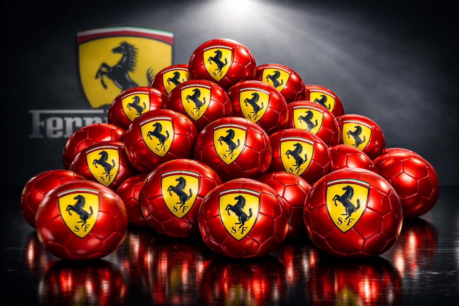 40 pcs case of Ferrari No. 2 Limited Edition Metallic Mini 7 inches size Soccer Ball