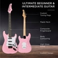 thumbnail image 4 of Best Choice Products 39in Full Size Beginner Electric Guitar Kit with Case, Strap, Amp, Whammy Bar - Pink, 4 of 6