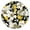 Floral Coloring Flowers, variant on Round Tablecloth with Elastic Edge, Floral Print on Polyester Fabric, Reusable and Easy to Clean, Fits 44-52 Inch Table for Indoor or Outdoor Meals