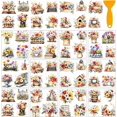 thumbnail image 1 of 12 hojas de pegatinas transferibles con diseño de flores, mariposas, pájaros y libros para el hogar, aulas, manualidades, decoración de vidrio y porcelana, 5,5 x 5,5 pulgadas., 1 of 7