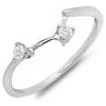 thumbnail image 1 of Dazzlingrock Collection 0.10 Carat (ctw) 10K Round Diamond Anniversary Wedding Matching Guard Band 1/10 CT, White Gold, Size 8, 1 of 1