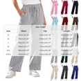 thumbnail image 4 of YOIAVAIOY Womens Loose Fit Pants Soft Comfy Casual Trousers Straight Leg Drawstring Waist Jogging Pant Daily Wear, 4 of 7