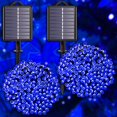 thumbnail image 1 of Luces navideñas solares YAOZHOU, azules, 144 pies, 400 LED, paquete de 2, 1 of 7