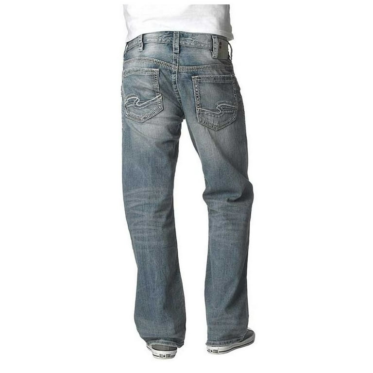 Silver Jeans Denim Mens Gordie Loose Fit Light Wash M8456SMC137 