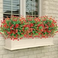 thumbnail image 6 of GRNSHTS 8 Pcs Artificial Plants & Flowers Outdoor Fake Spring Flower UV Resistant Faux Flores Plastic Plant Hanging Planter for Home Kitchen Porch Yard Decor (Red), 6 of 14