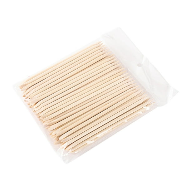 Palito de madera para uñas Empujador de cutículas doble Herramienta para manicura y pedicura Quitaesmalte en gel para uso doméstico y en salones de manicura