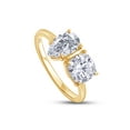 thumbnail image 4 of 1 3/4CT 8X5MM Pear Shape & 6MM Cushion Cut Lab Created Moissanite Diamond Toi Et Moi 2-Stone Engagement Ring For Women In 14K Yellow Gold Over Sterling Silver (VVS1 Clarity, 1.75 Cttw)-6.5, 4 of 7