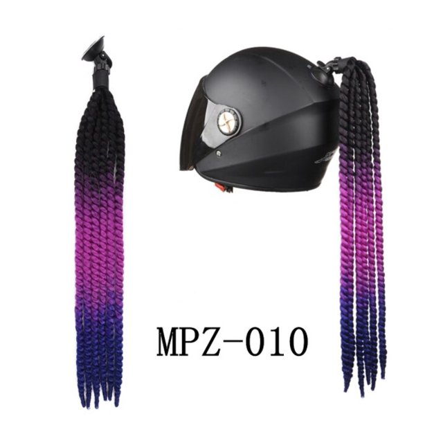 Rastas para casco de motocicleta, cola de caballo, trenza sucia, casco de bicicleta de Motocross, accesorios de decoración de cabello Punk, Universal, mujer qym unisex