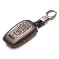 thumbnail image 2 of Vitodeco Genuine Leather Smart Key Fob Case Cover Compatible with Lincoln Continental, MKC, MKZ, MKX (2017 - 2022), Navigator (2018 - 2022), Nautilus (2020 - 2022) - 5 Buttons, Brown, 2 of 5