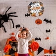 thumbnail image 4 of Decoración de Halloween, corona de madera con forma de fantasma para puerta de entrada, letreros de pared, letrero de calabaza, murciélago, gato negro, feliz Halloween, letrero colgante para, 4 of 5