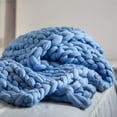 thumbnail image 6 of KQPOINW Arm Knitting Yarn for Coarse Woven Blanket DIY, Soft Super Cotton Washable Tube for Knitting Pet Bed Chair Sofa Yoga Mat Rug (Sky Blue 0.55lbs), 6 of 6