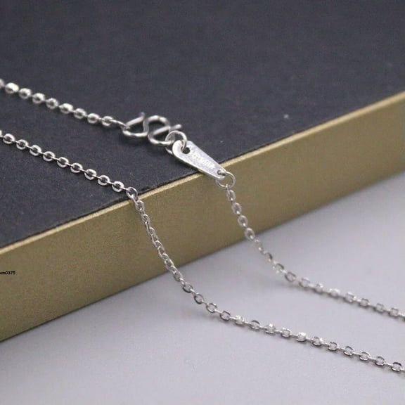 K-KED Real Pt950 Platinum 950 Chain Men Women O Link Necklace 2.9g 18inch Best Gift