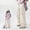 Beige, variant on DuoJiaJ Girls' Vintage Fashion With Pockets Cargo Pants Solid Color Streetwear For 4 14 Years Girls Elastic Waist Cargo Pants Size 4-5 Years,Beige