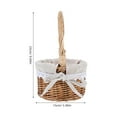 thumbnail image 4 of WEUVEB Handwoven Round Willow Basket Beige Small Portable Decorative Flower Holder for Weddings, 4 of 8