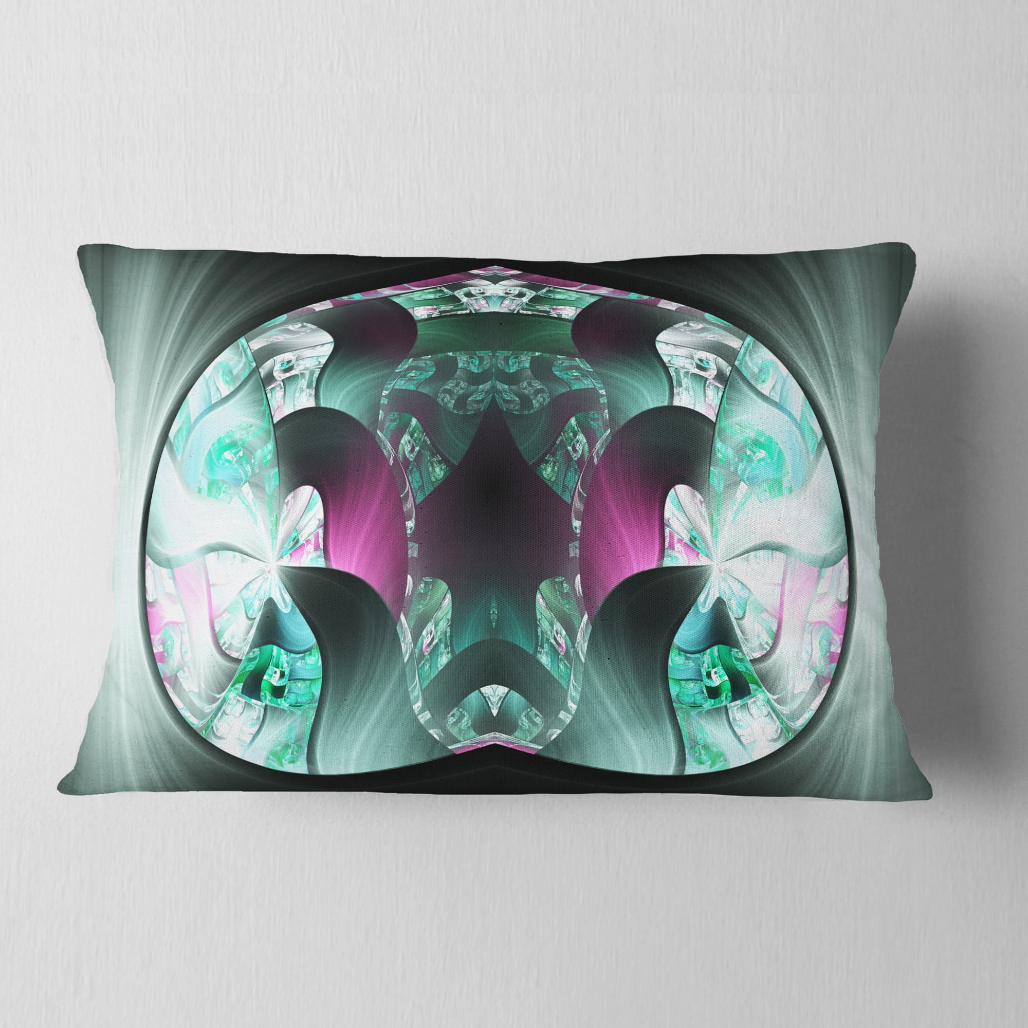 Designart Grey Capsule in Plasma - Abstract Throw Pillow - 12x20