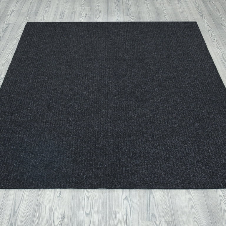 Ottomanson 5-ft x 7-ft Black Rectangular Indoor or Outdoor Decorative Utility  Mat in the Mats department at